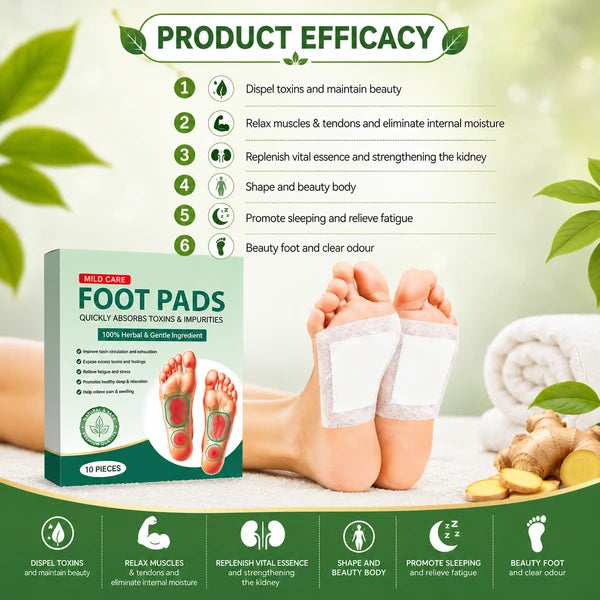 100% Herbal & Gentle Ingredient Detox Foot Pads (BUY 10 GET 20 FREE Pack of 30)