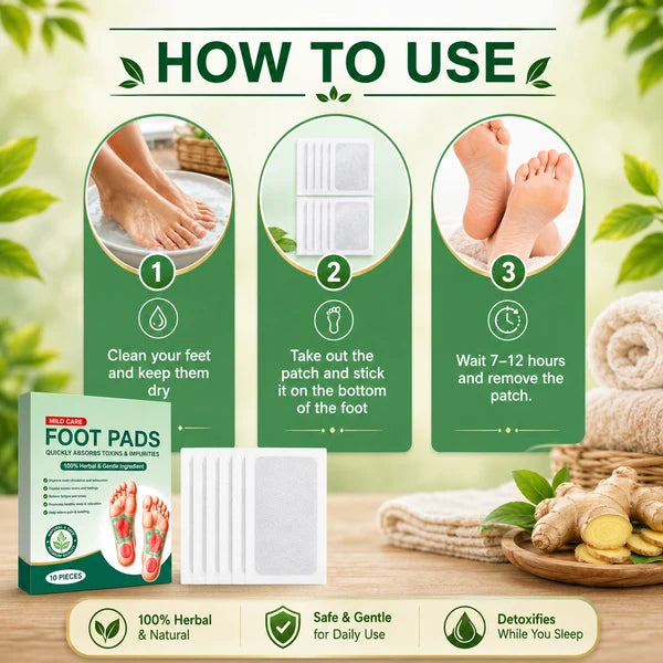 100% Herbal & Gentle Ingredient Detox Foot Pads (BUY 10 GET 20 FREE Pack of 30)