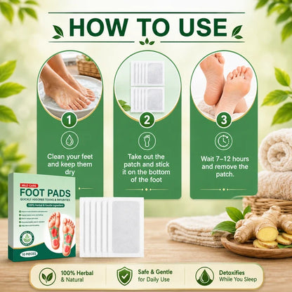 100% Herbal & Gentle Ingredient Detox Foot Pads (BUY 10 GET 20 FREE Pack of 30)